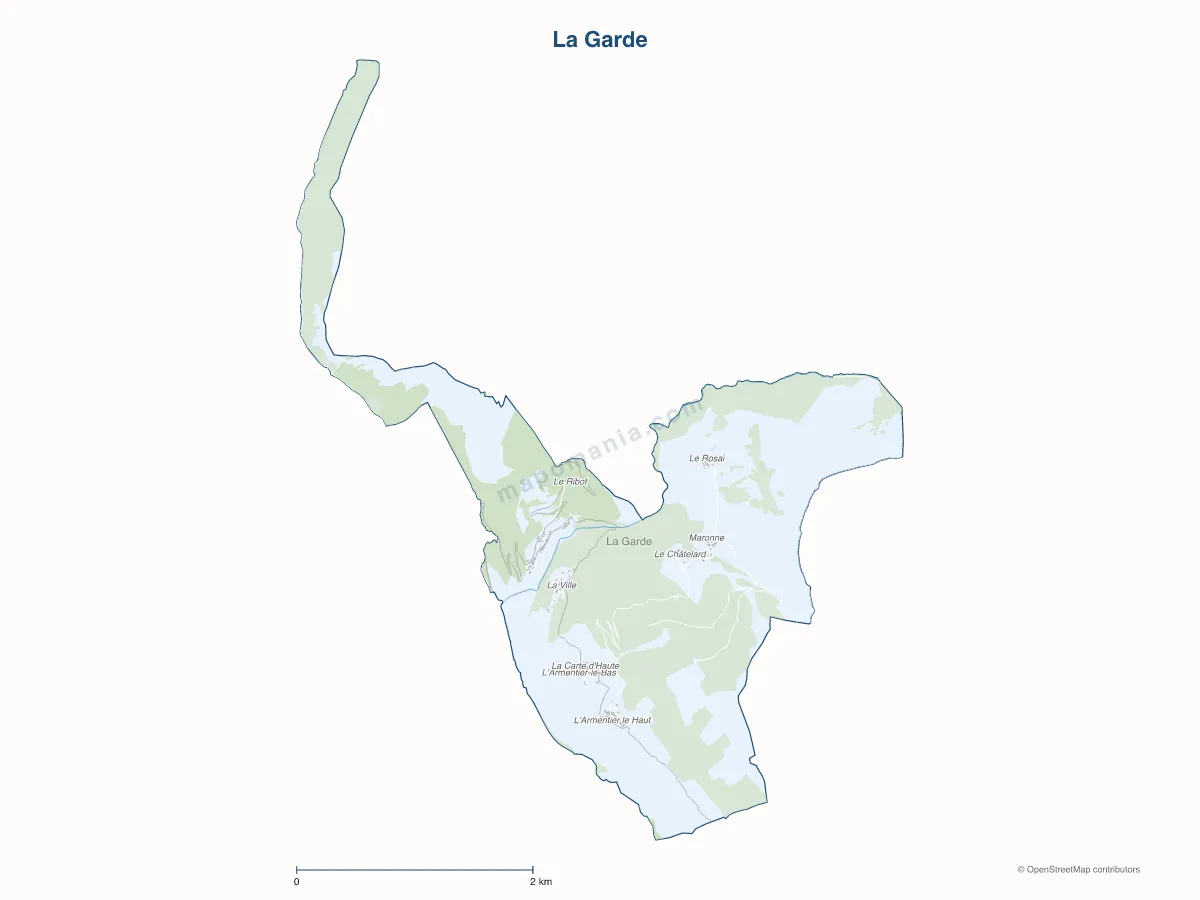 Carte de La Garde à personnaliser
