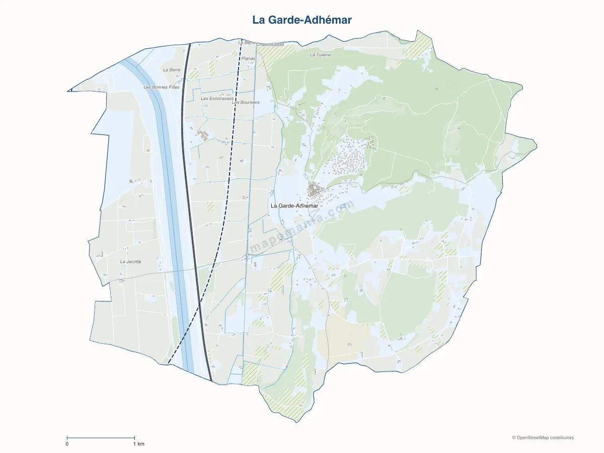 Carte de La Garde-Adhémar à personnaliser