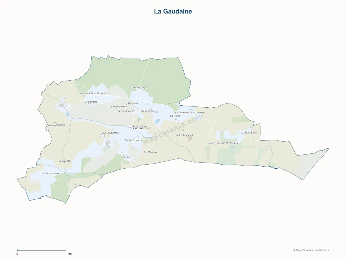 Carte de La Gaudaine à personnaliser