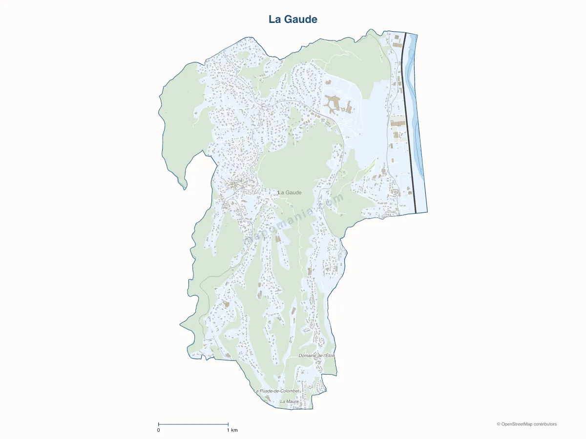 Carte de La Gaude à personnaliser