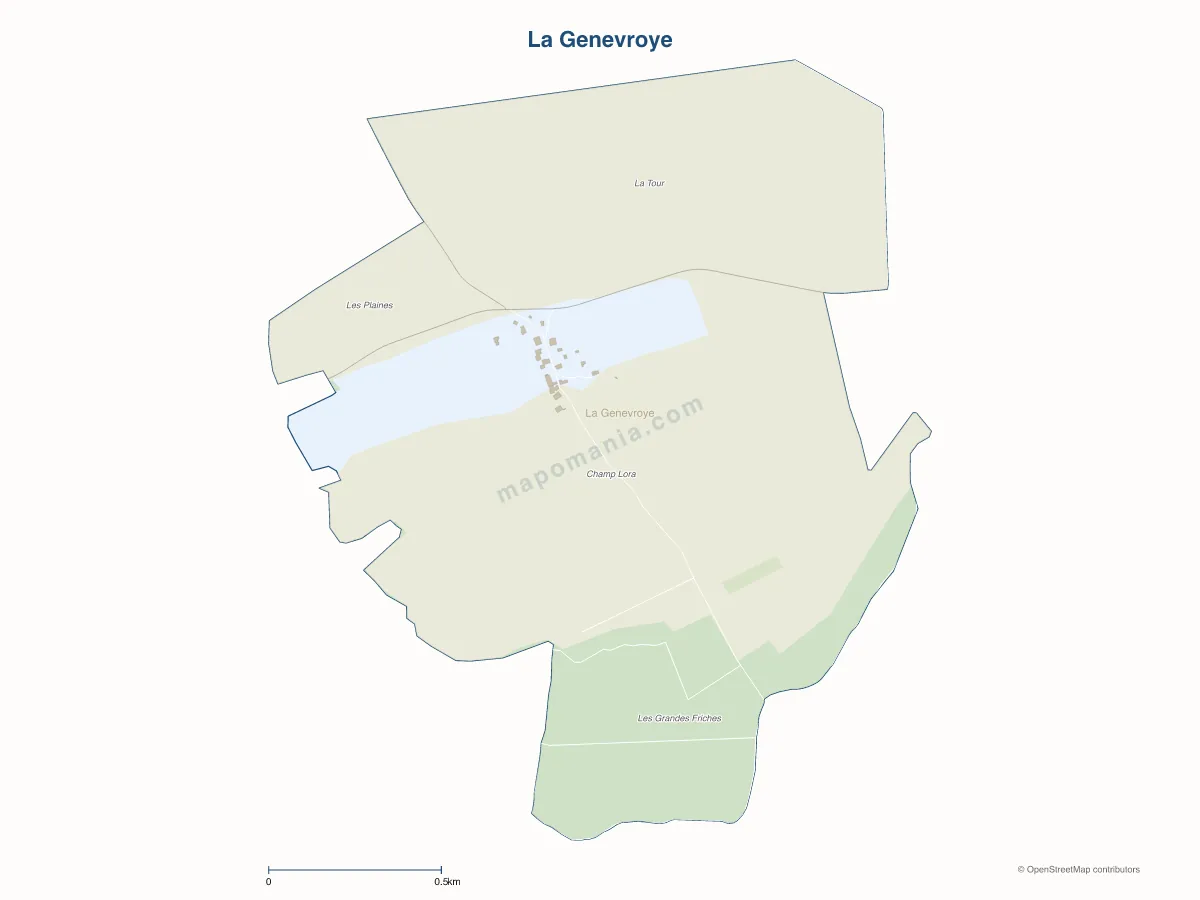 Carte de La Genevroye à personnaliser