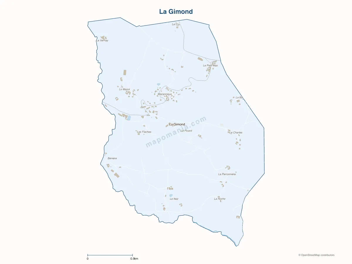 Carte de La Gimond à personnaliser
