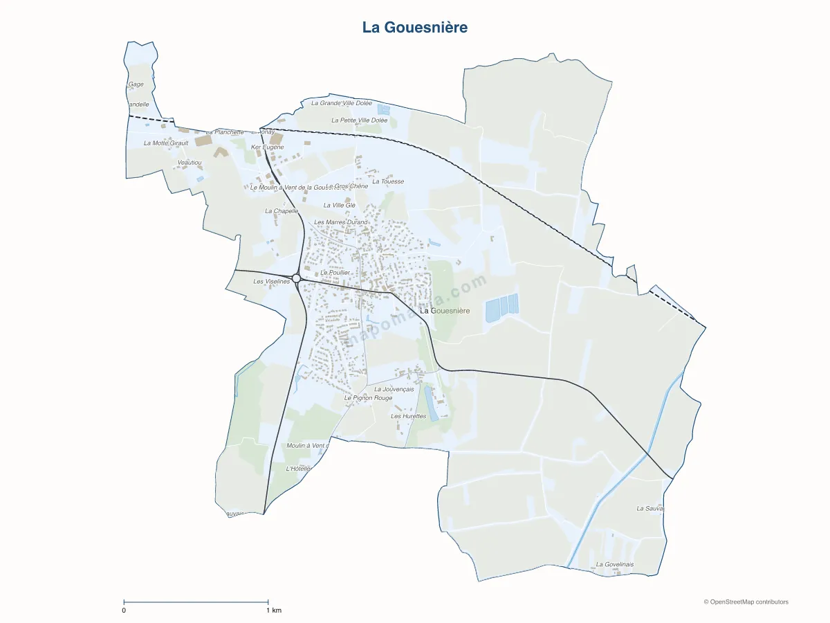 Carte de La Gouesnière à personnaliser