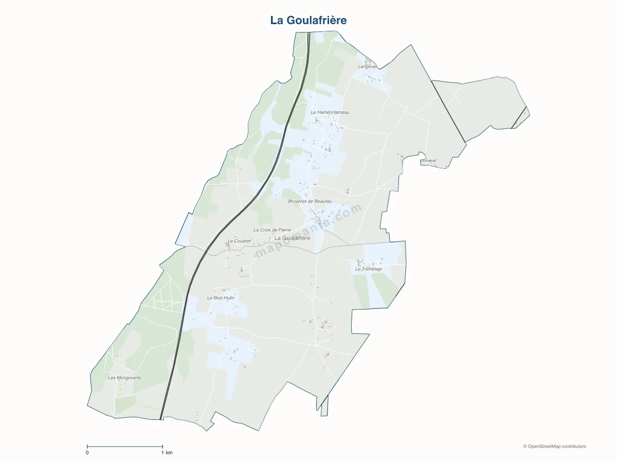 Carte de La Goulafrière à personnaliser