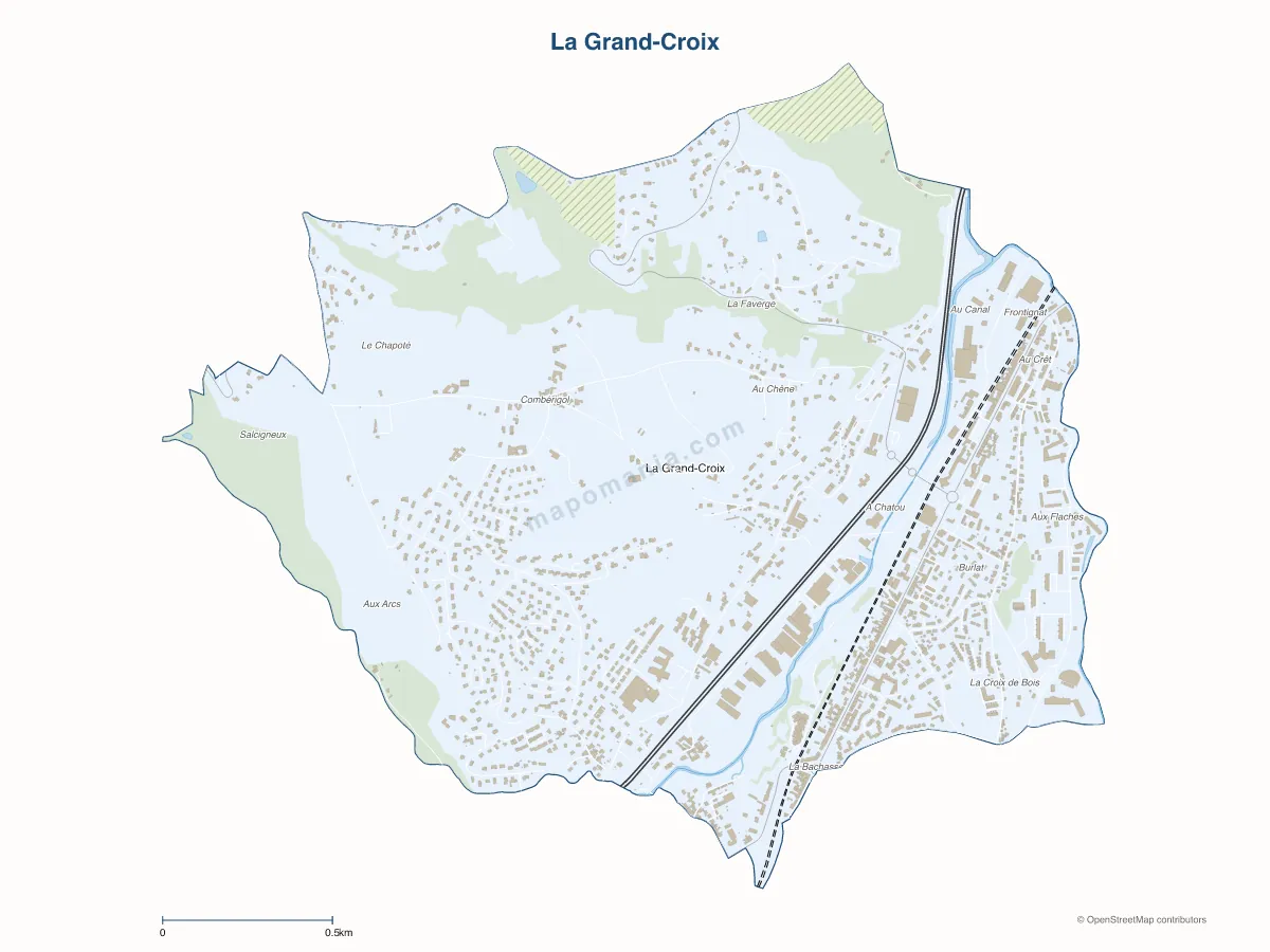 Carte de La Grand-Croix à personnaliser