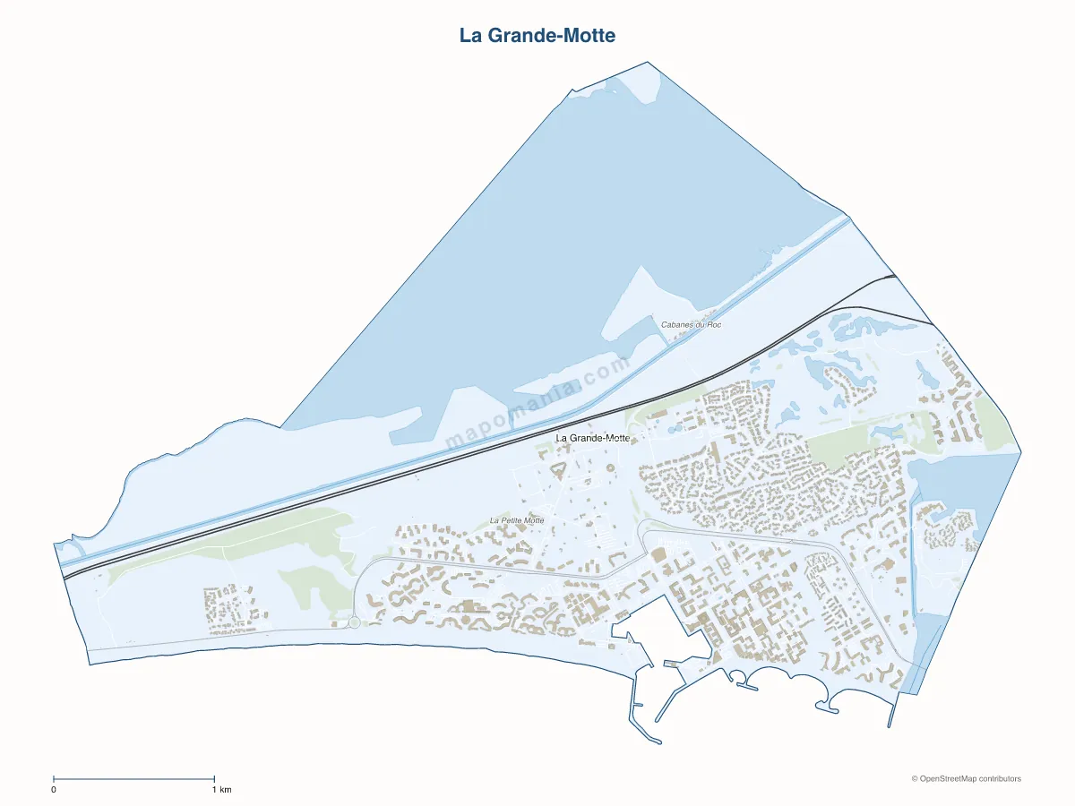 Carte de La Grande-Motte à personnaliser