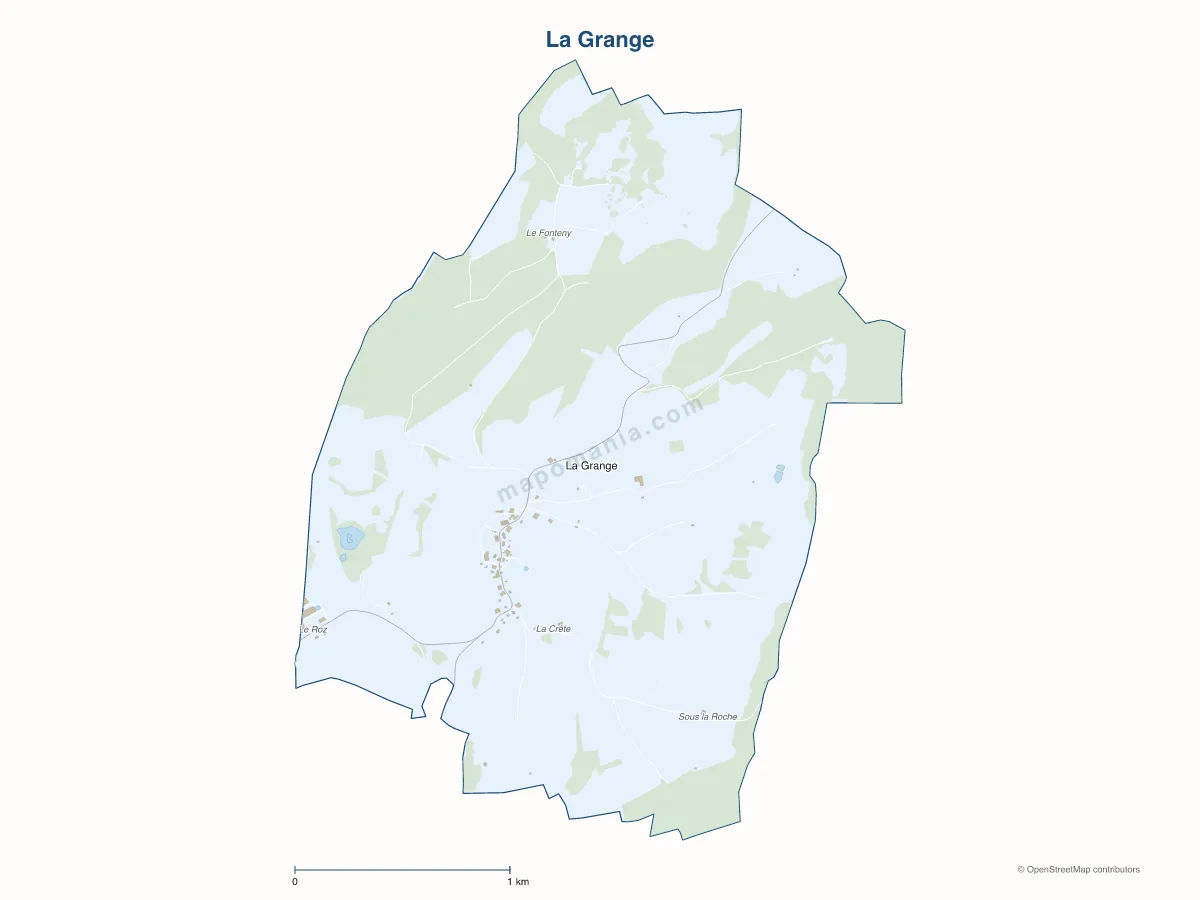 Carte de La Grange à personnaliser