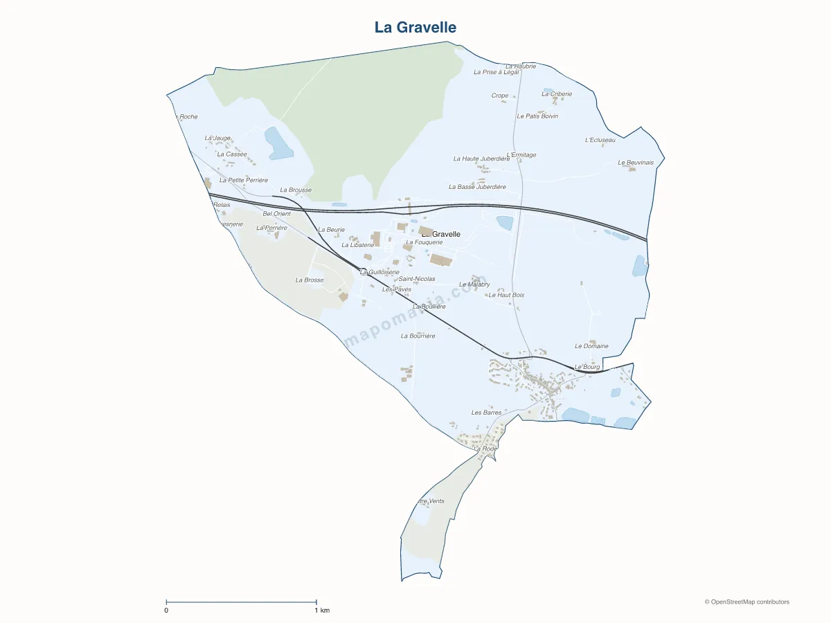 Carte de La Gravelle à personnaliser
