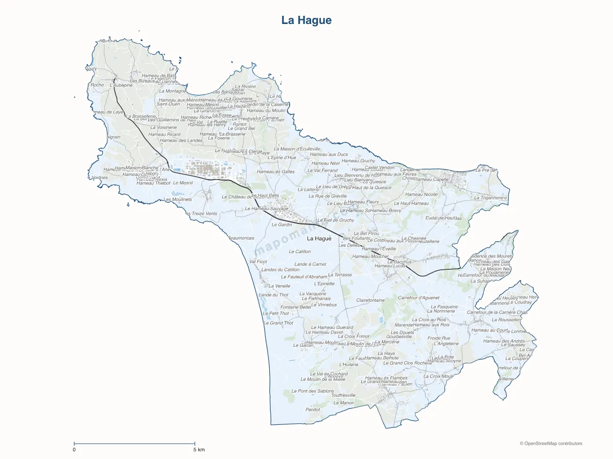 Carte de La Hague à personnaliser