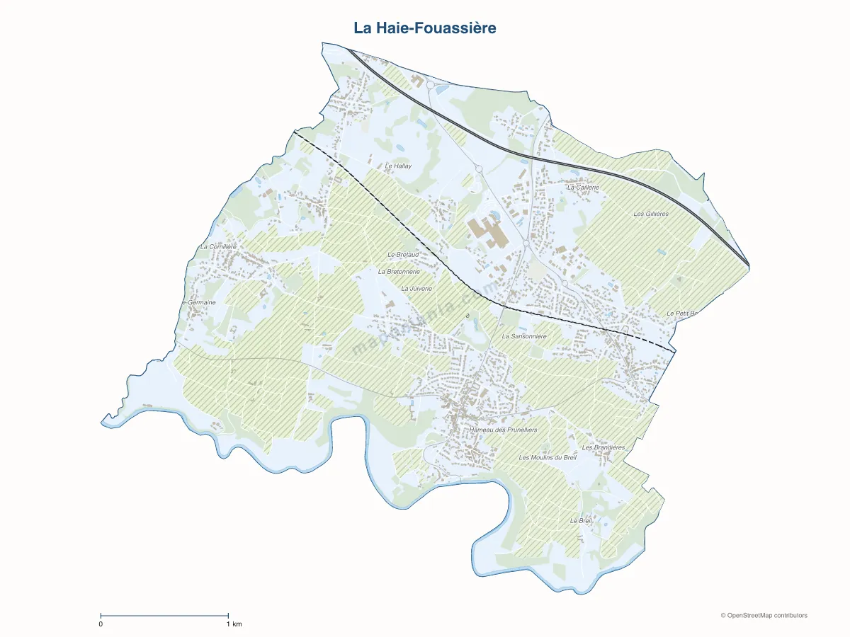 Carte de La Haie-Fouassière à personnaliser