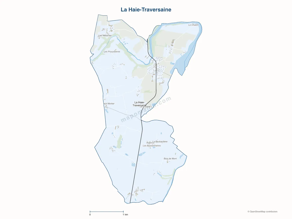 Carte de La Haie-Traversaine à personnaliser