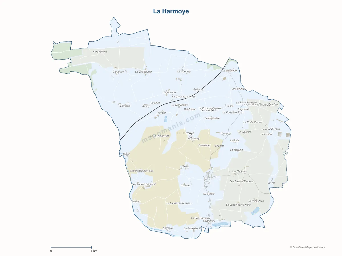 Carte de La Harmoye à personnaliser