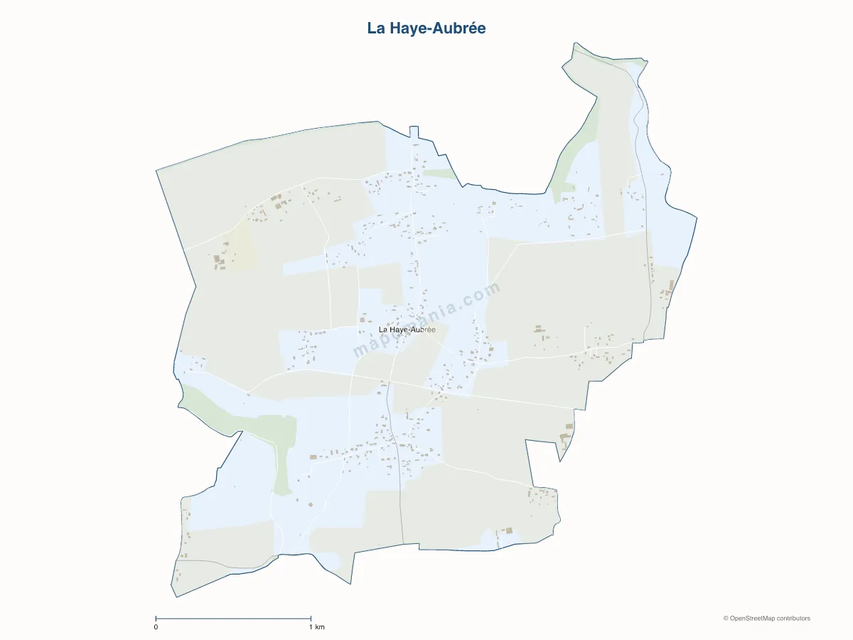 Carte de La Haye-Aubrée à personnaliser