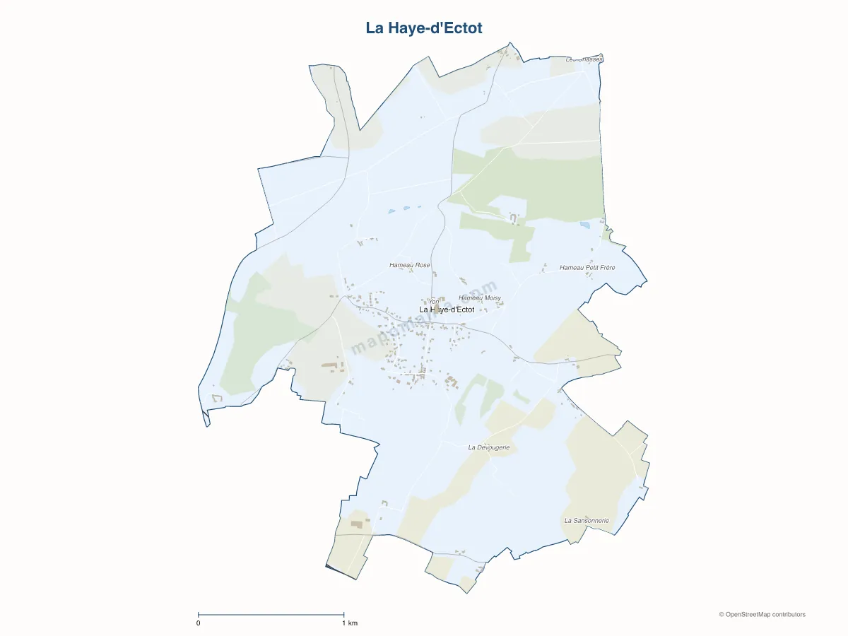 Carte de La Haye-d'Ectot à personnaliser