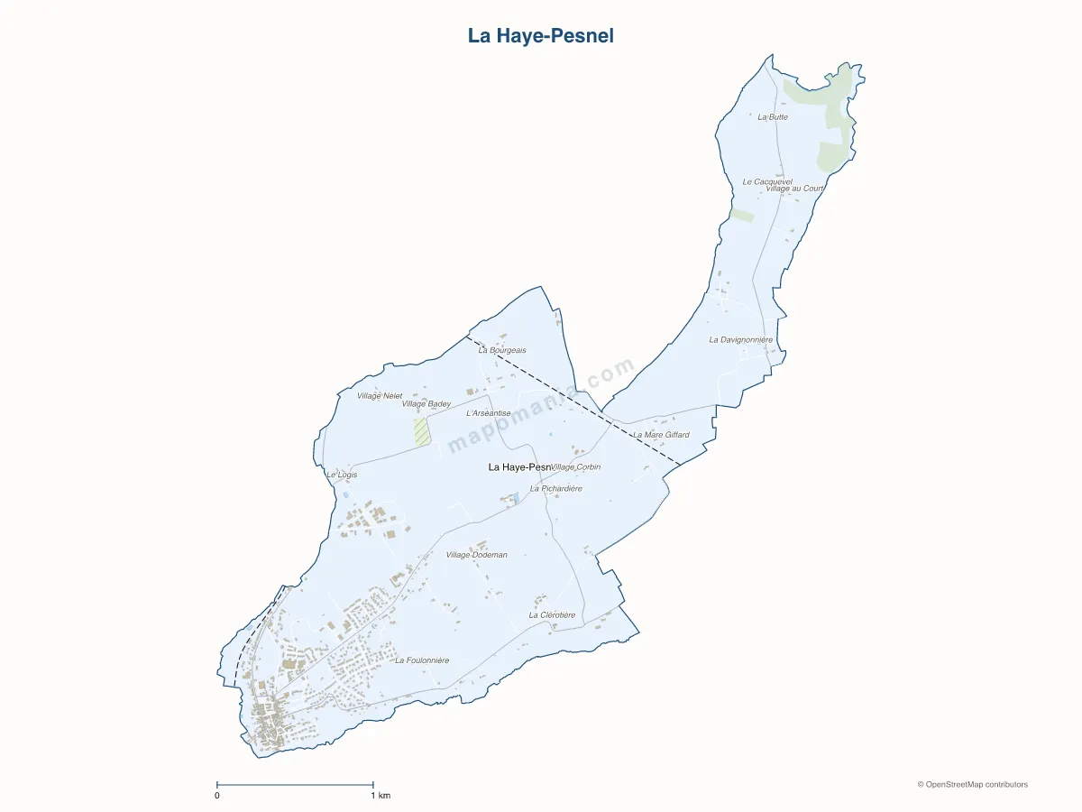 Carte de La Haye-Pesnel à personnaliser