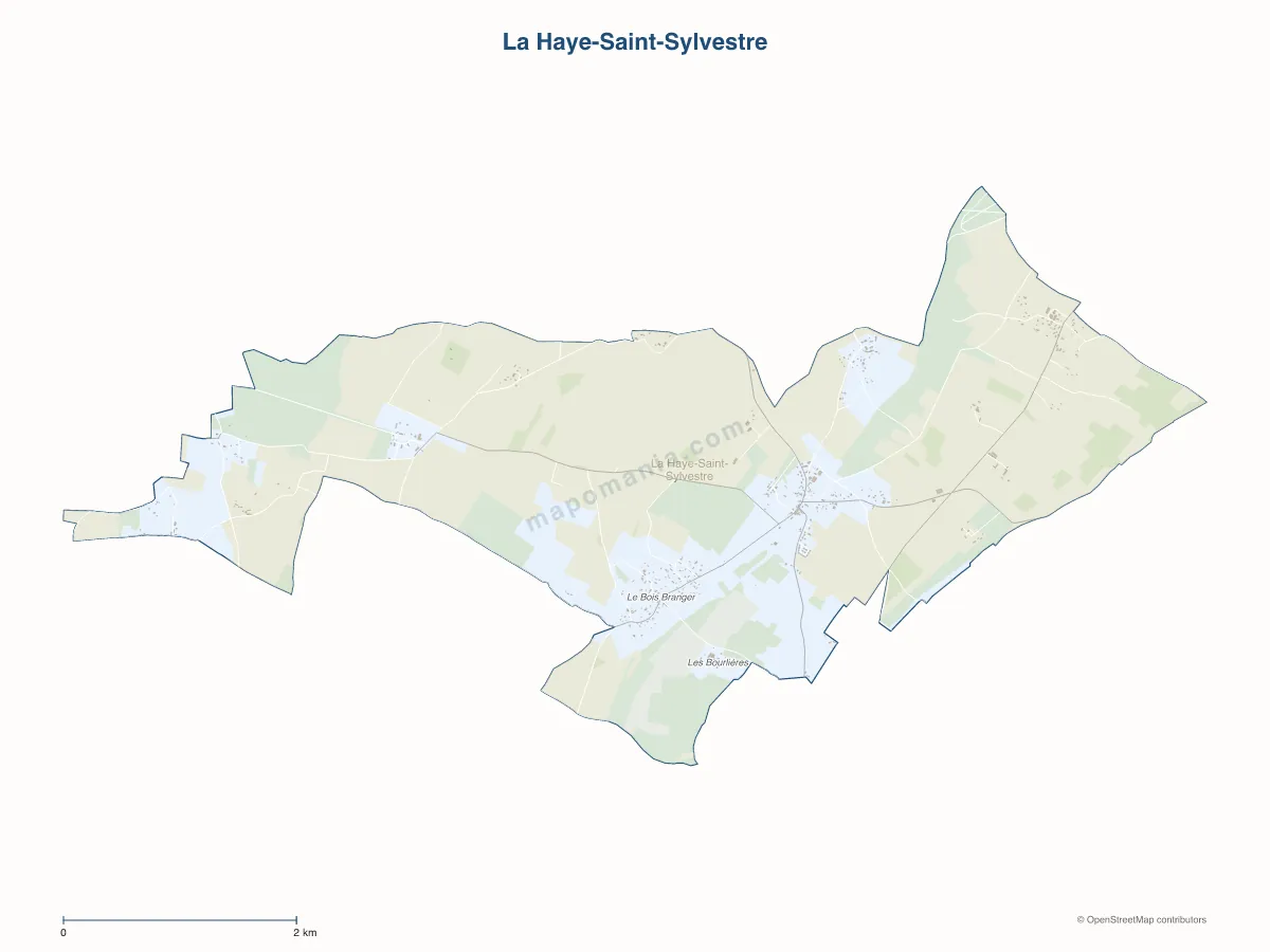 Carte de La Haye-Saint-Sylvestre à personnaliser