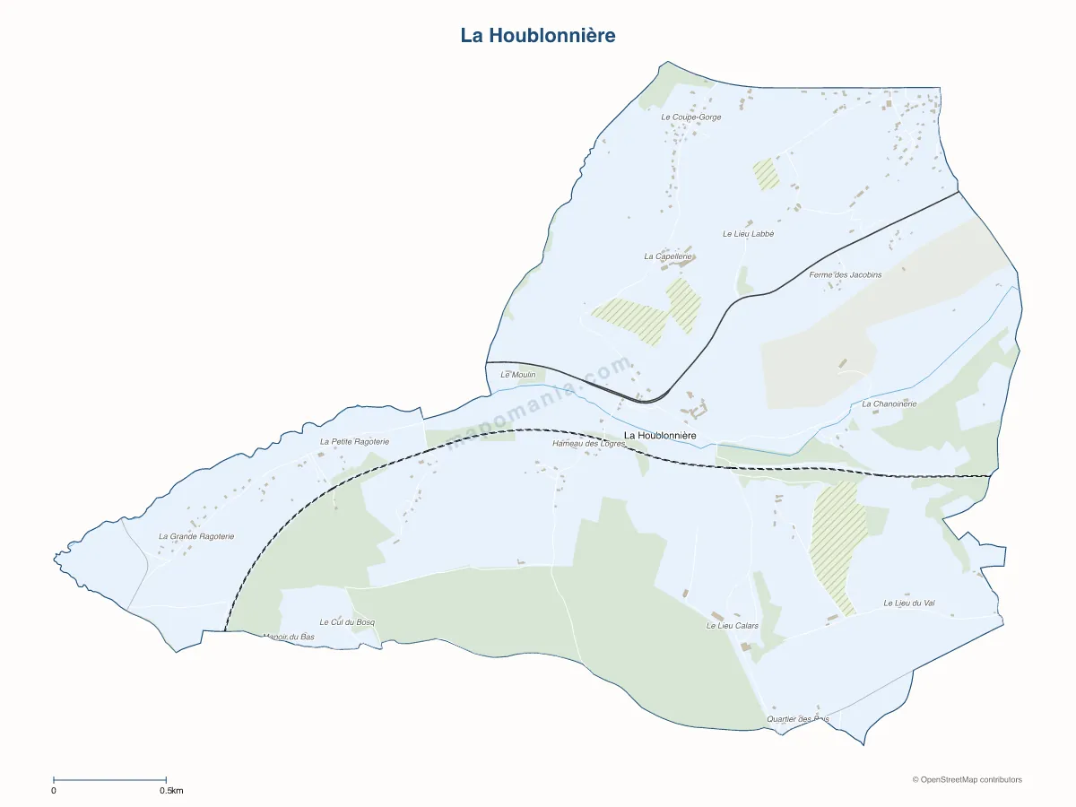 Carte de La Houblonnière à personnaliser