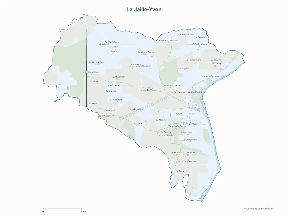 Carte de La Jaille-Yvon à personnaliser