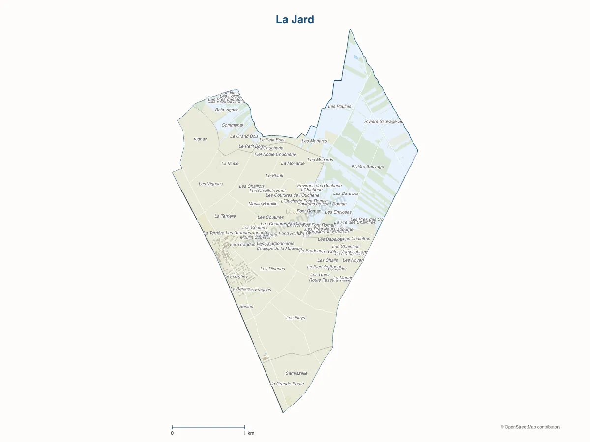 Carte de La Jard à personnaliser