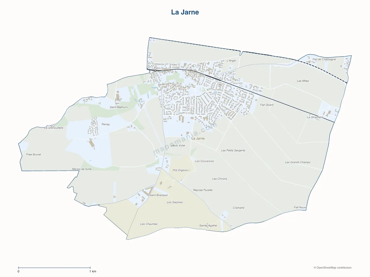 Carte de La Jarne à personnaliser