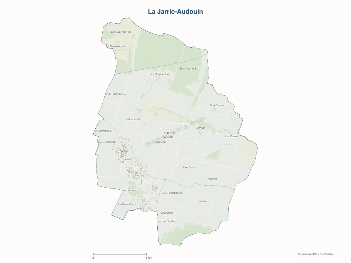 Carte de La Jarrie-Audouin à personnaliser