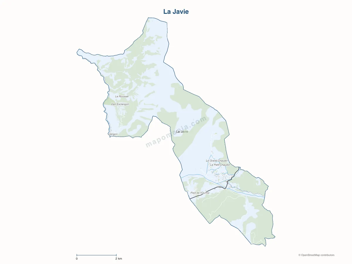 Carte de La Javie à personnaliser