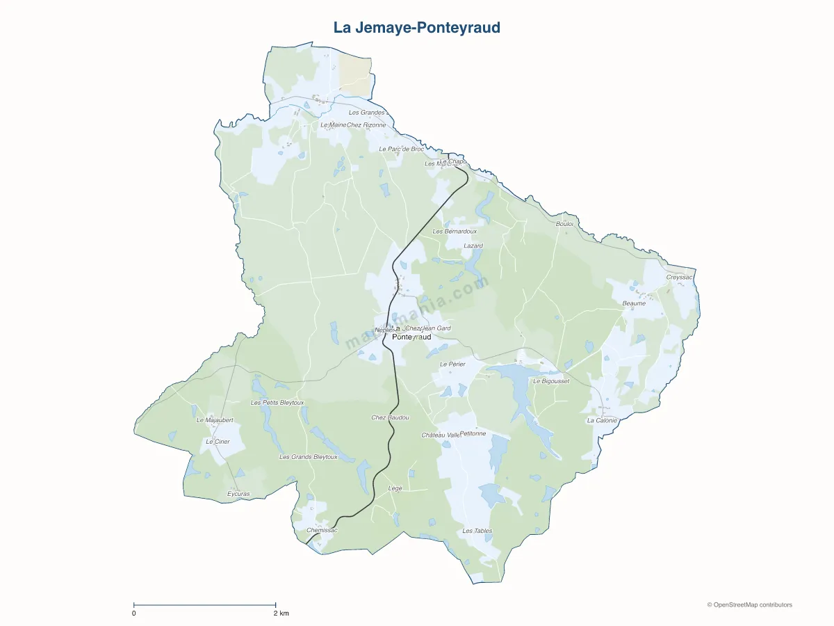 Carte de La Jemaye-Ponteyraud à personnaliser