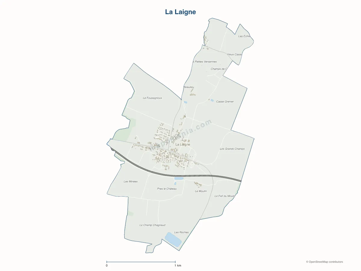 Carte de La Laigne à personnaliser