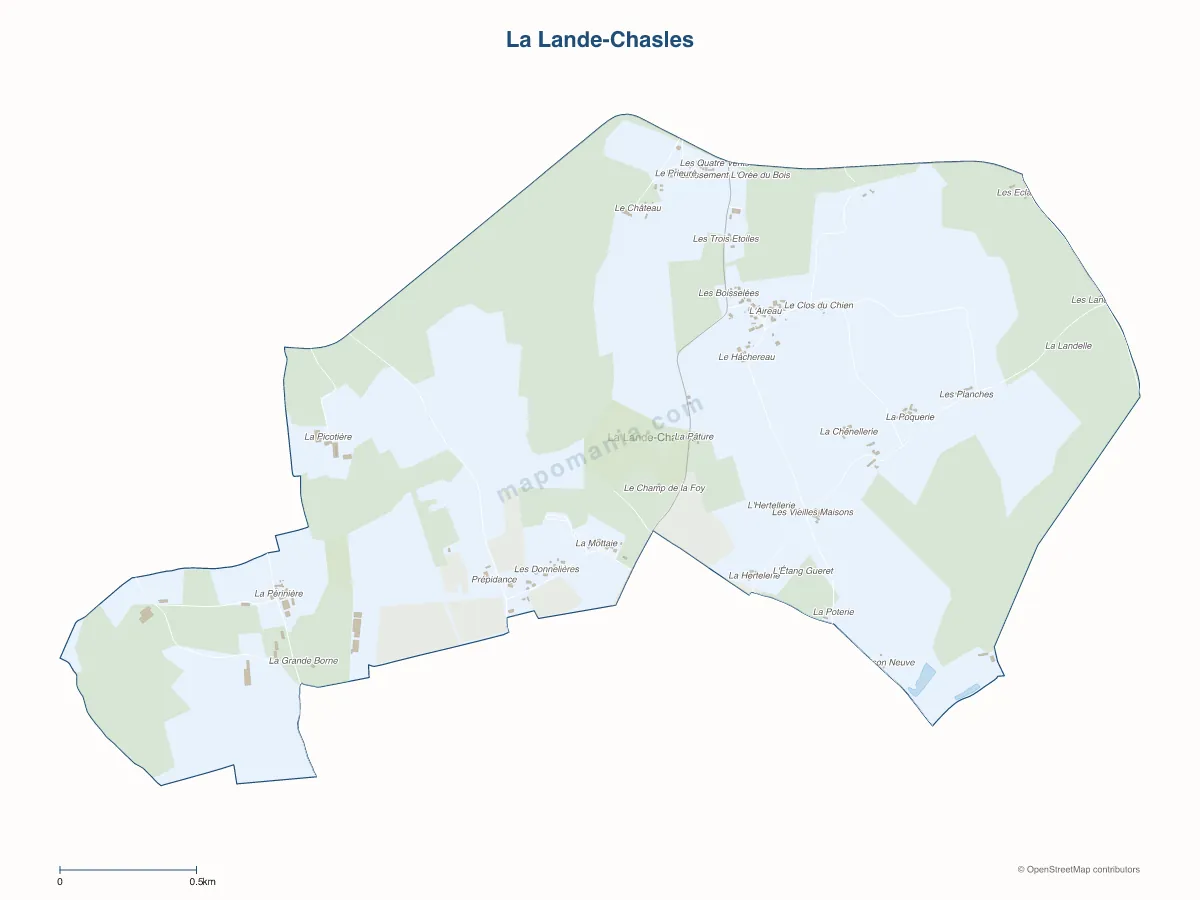 Carte de La Lande-Chasles à personnaliser