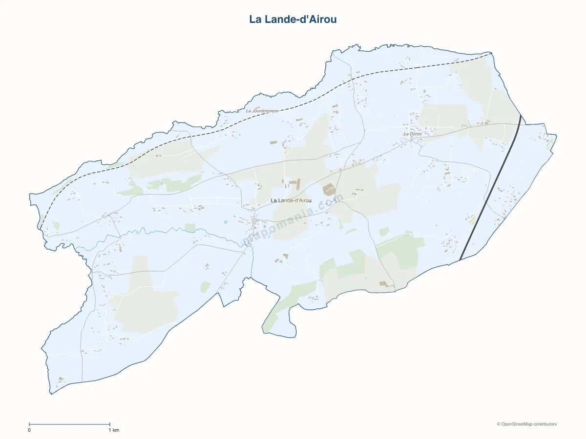 Carte de La Lande-d'Airou à personnaliser