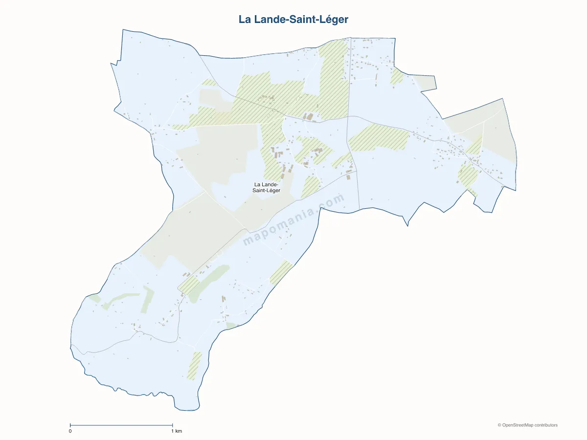 Carte de La Lande-Saint-Léger à personnaliser
