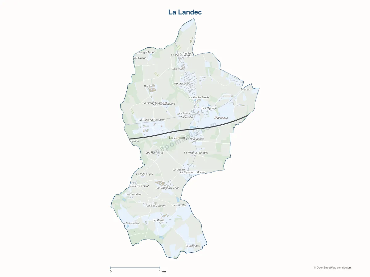 Carte de La Landec à personnaliser