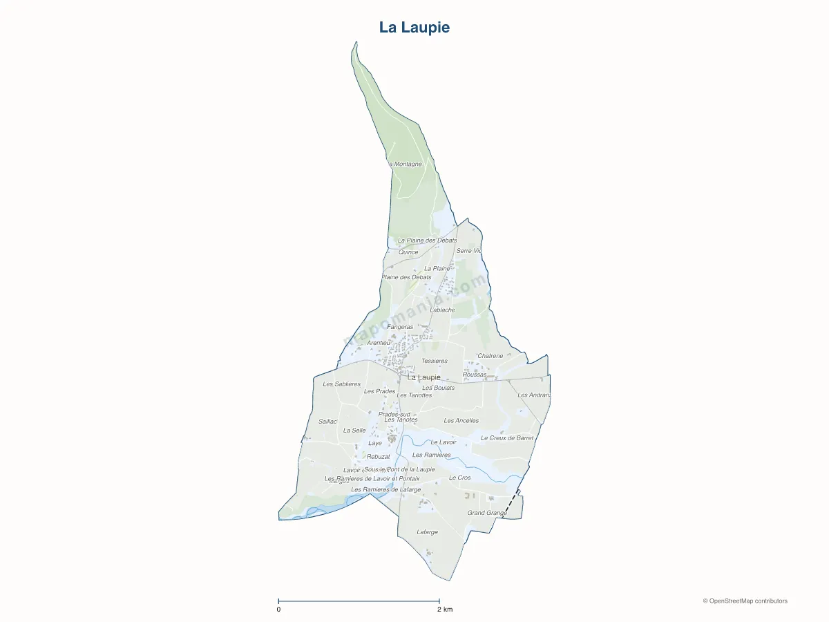 Carte de La Laupie à personnaliser