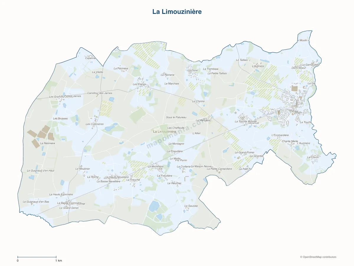 Carte de La Limouzinière à personnaliser