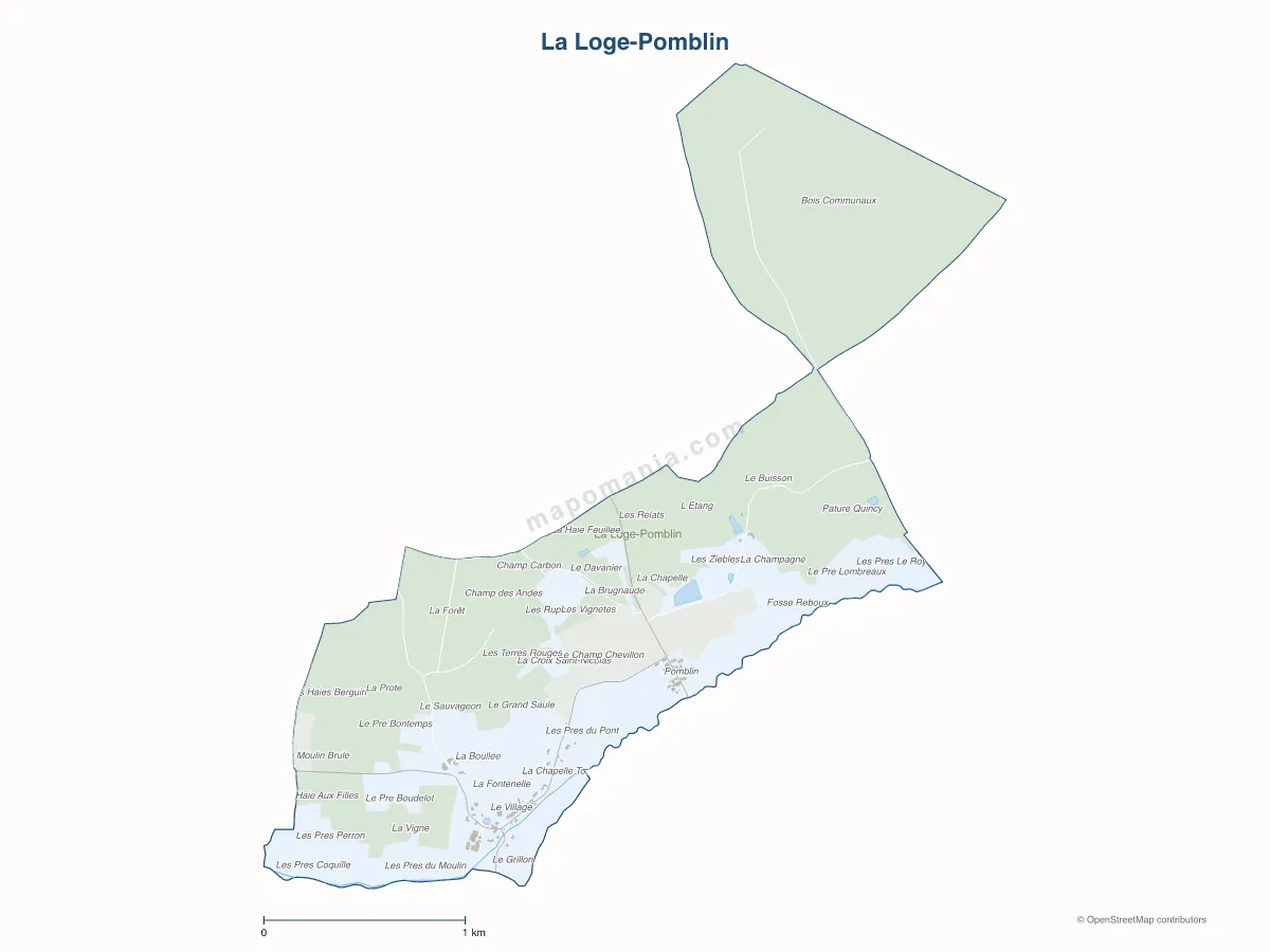 Carte de La Loge-Pomblin à personnaliser