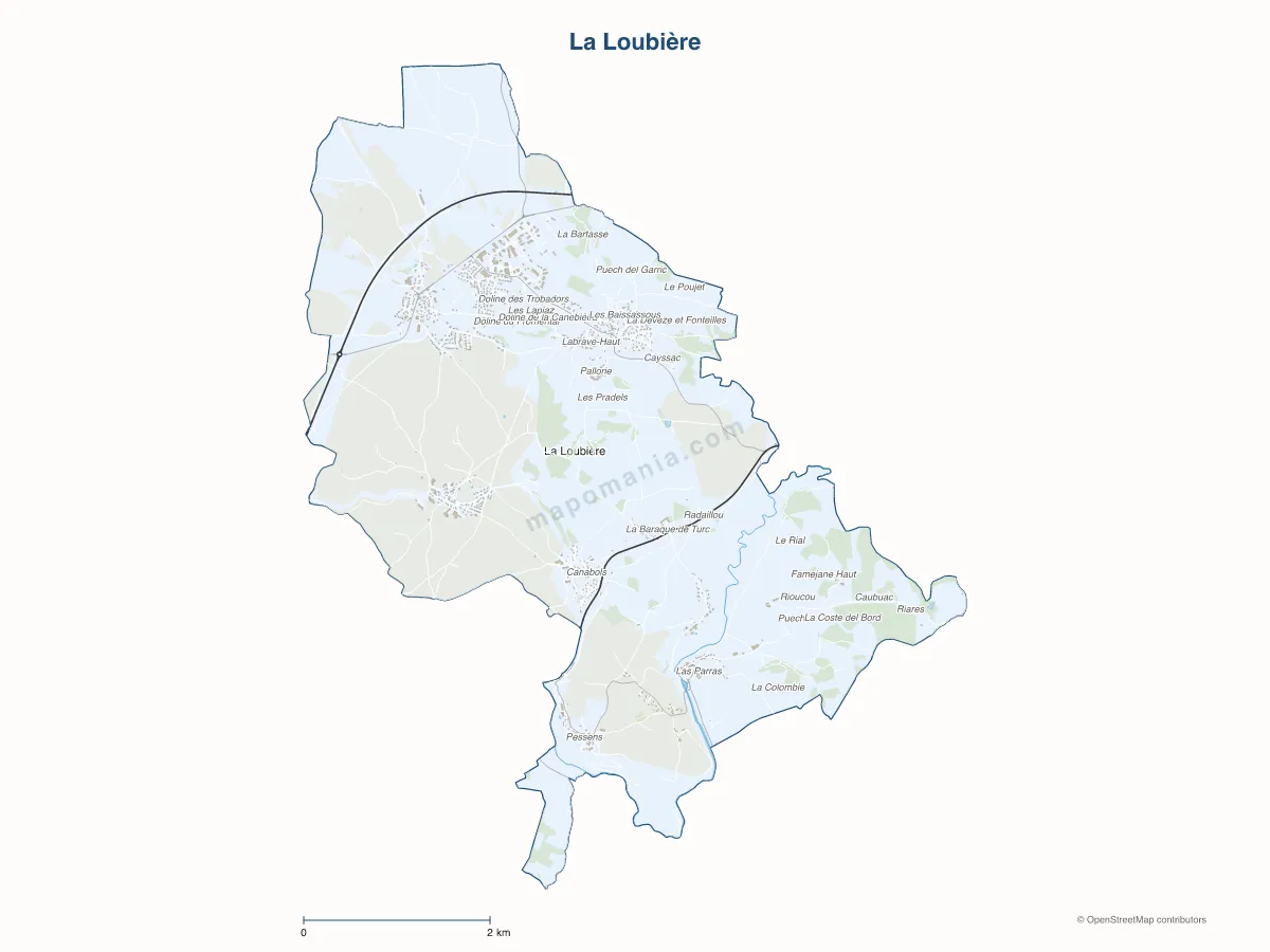Carte de La Loubière à personnaliser