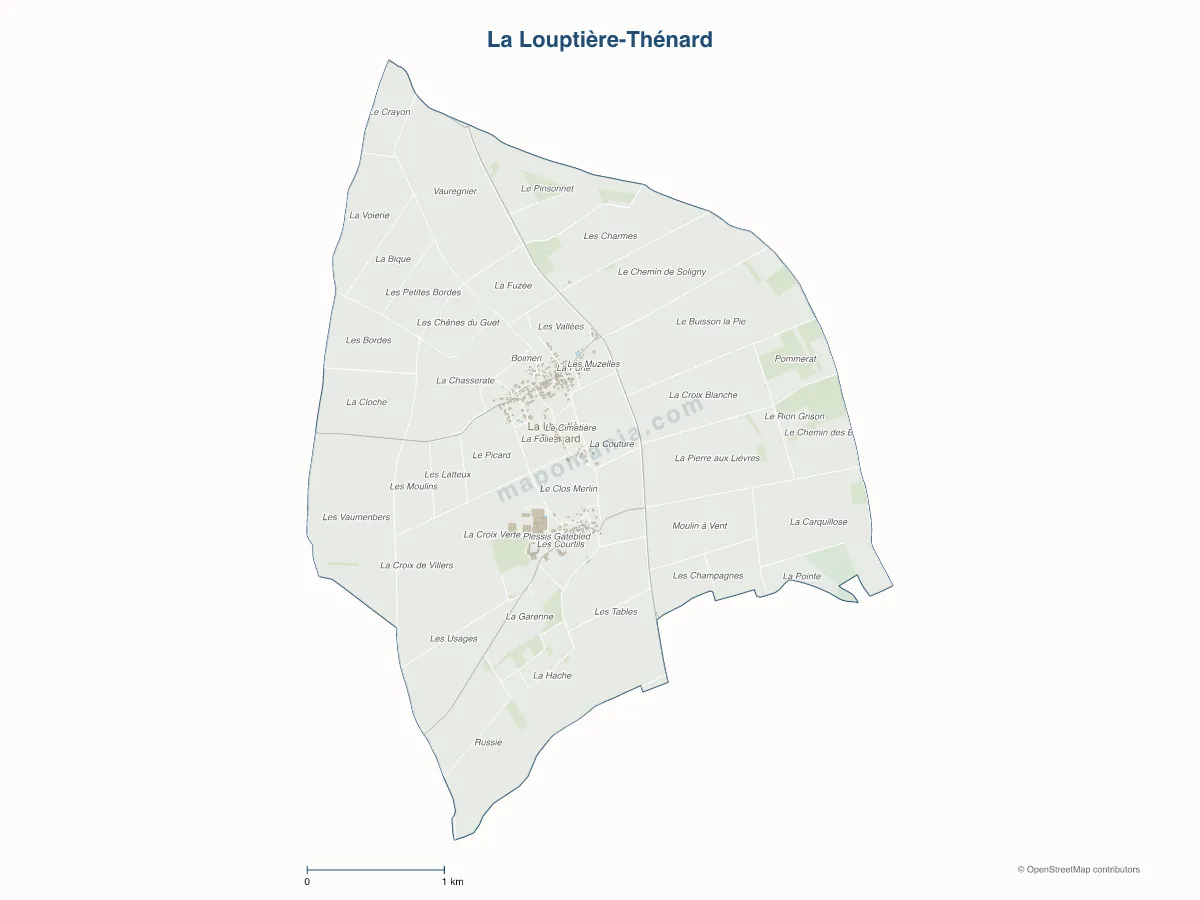 Carte de La Louptière-Thénard à personnaliser