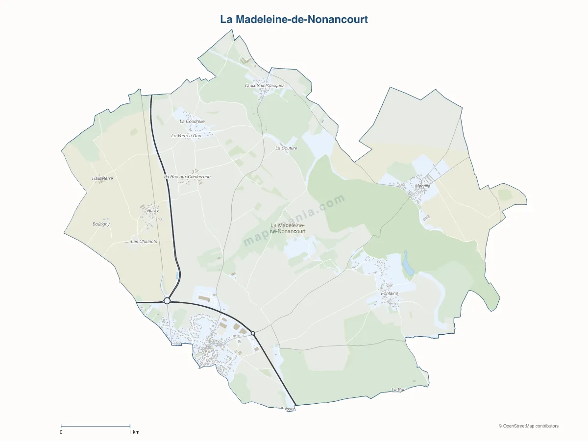 Carte de La Madeleine-de-Nonancourt à personnaliser