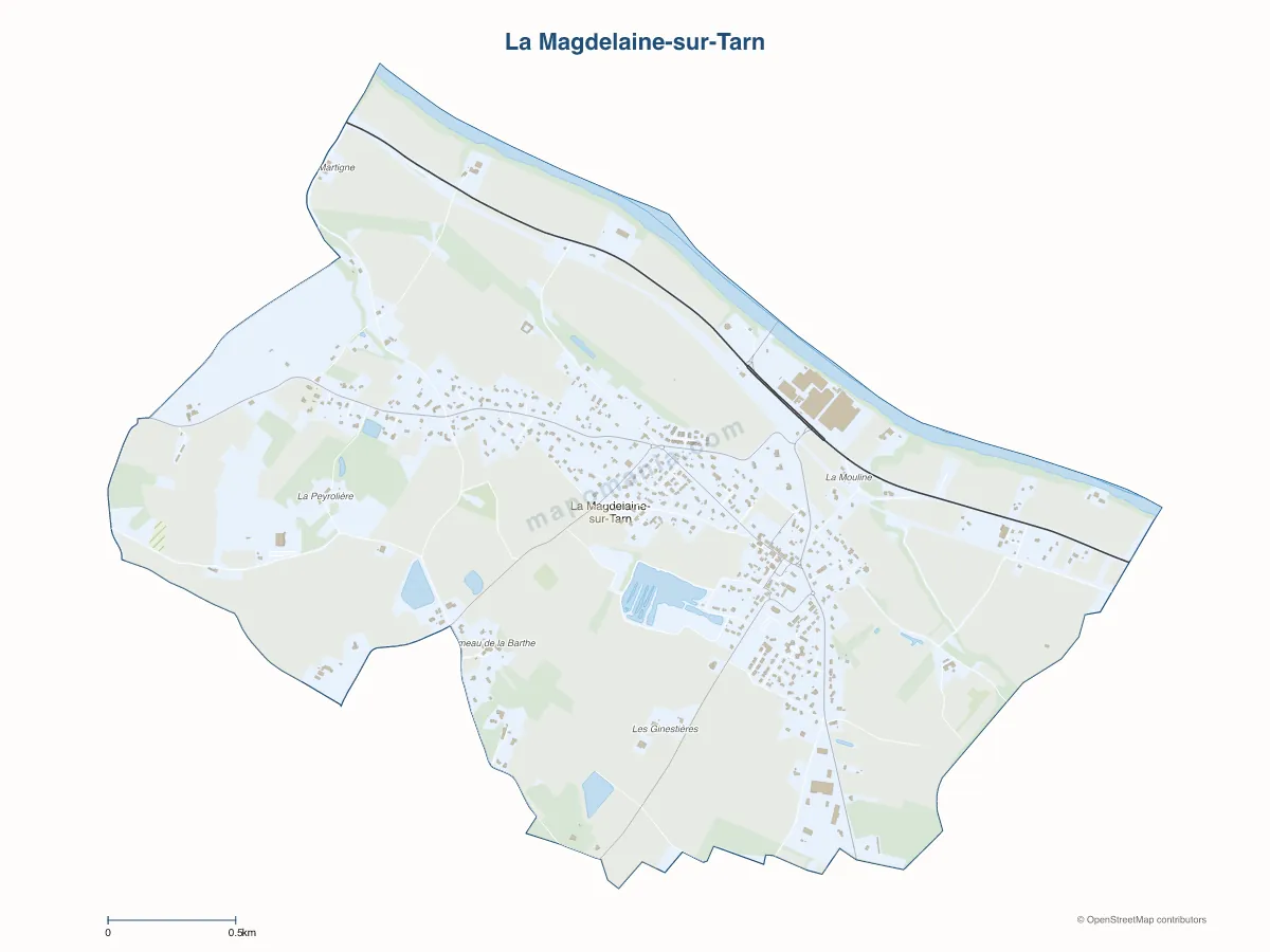 Carte de La Magdelaine-sur-Tarn à personnaliser