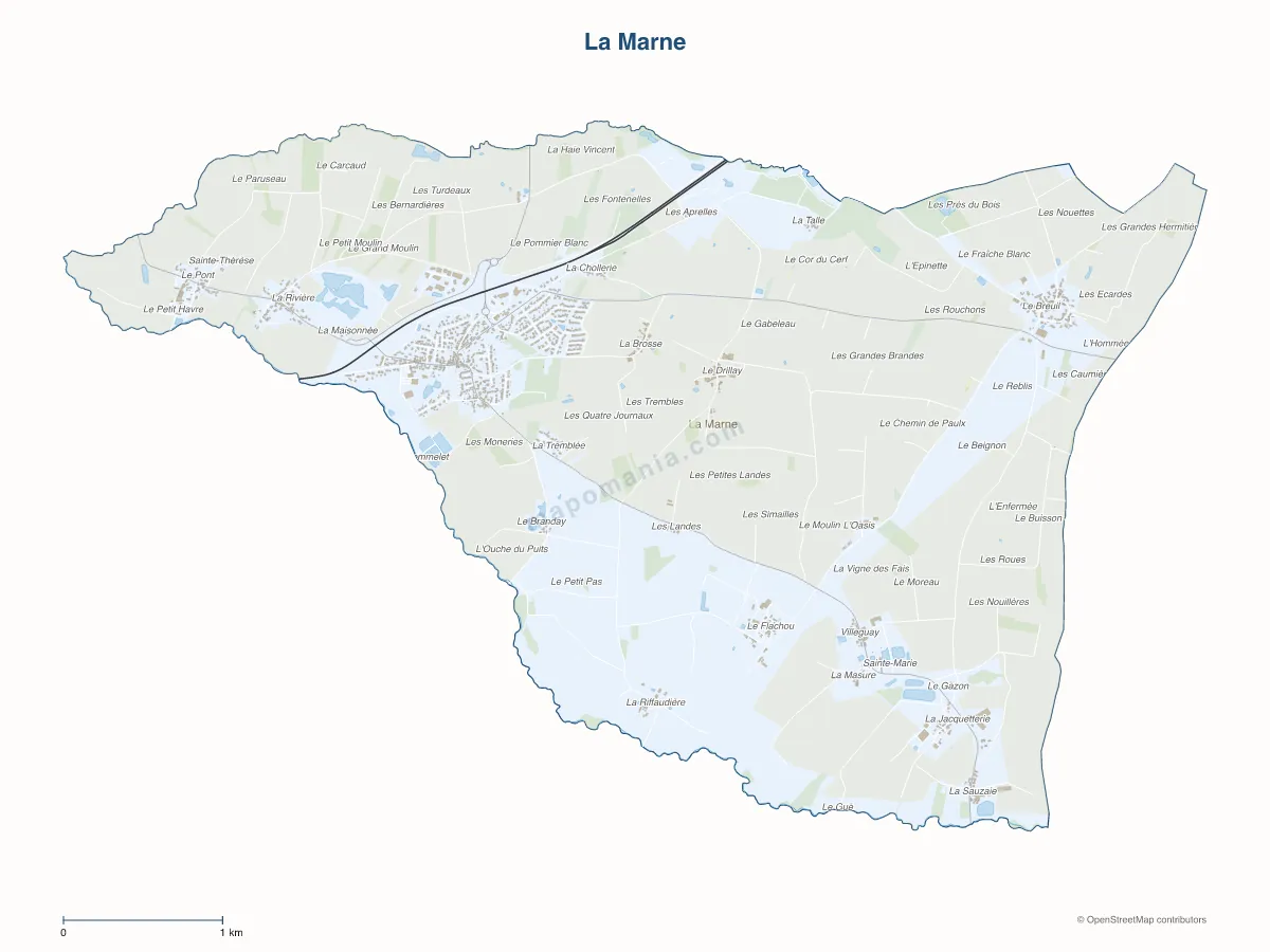 Carte de La Marne à personnaliser