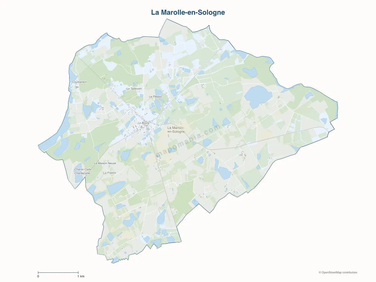 Carte de La Marolle-en-Sologne à personnaliser