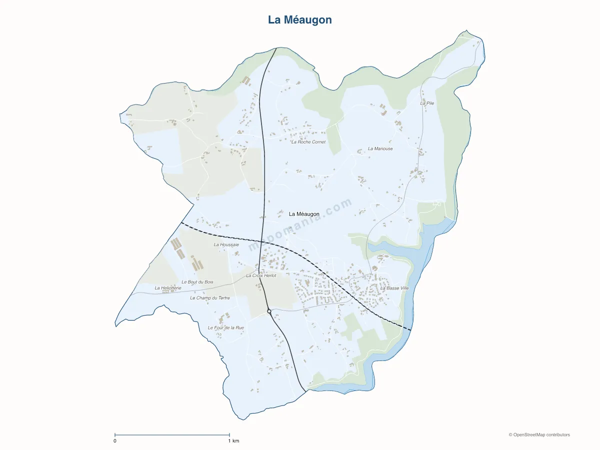 Carte de La Méaugon à personnaliser