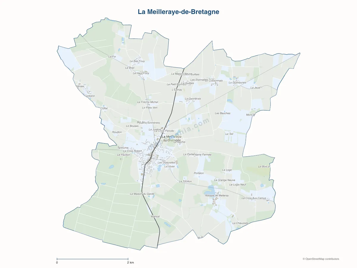 Carte de La Meilleraye-de-Bretagne à personnaliser