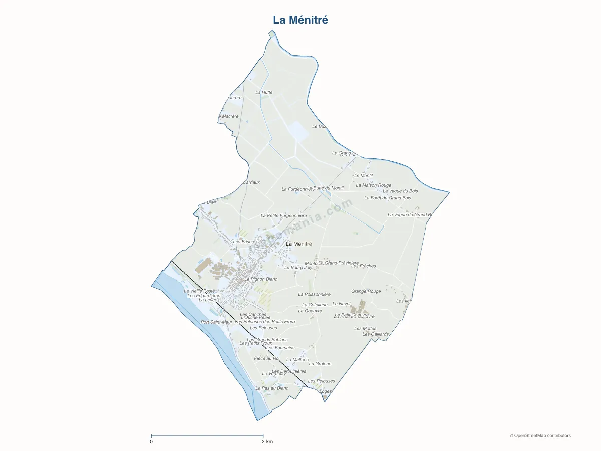 Carte de La Ménitré à personnaliser