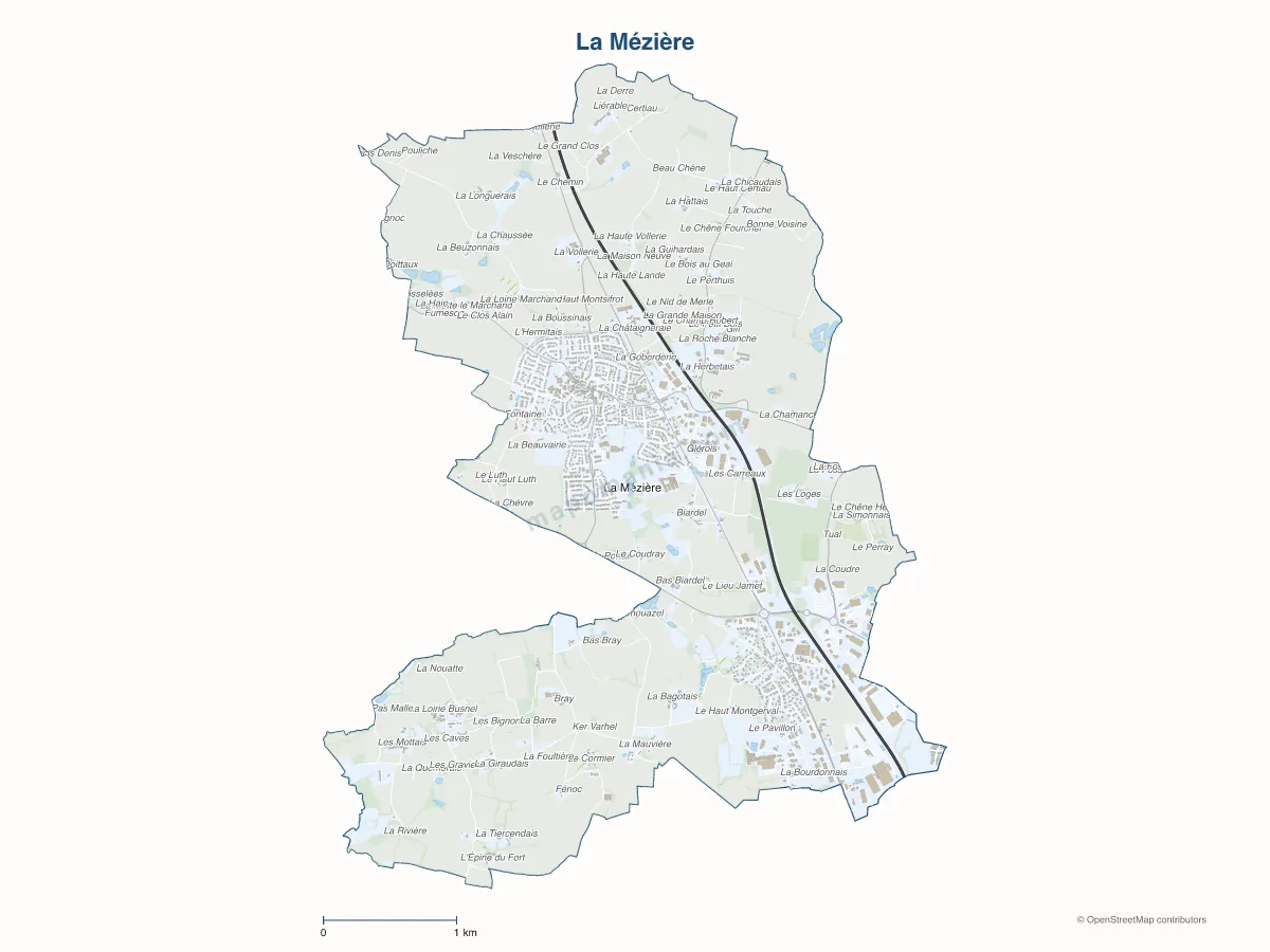 Carte de La Mézière à personnaliser