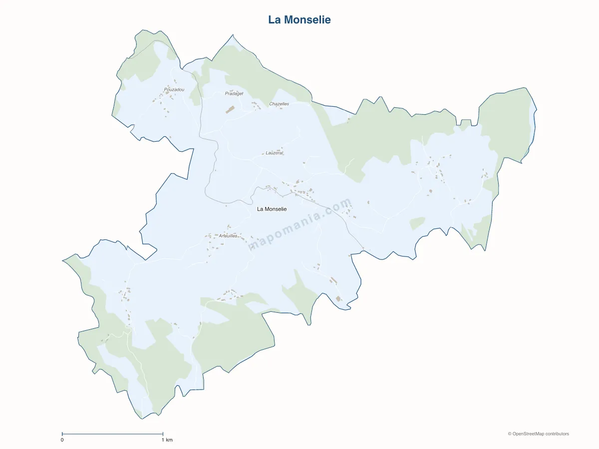Carte de La Monselie à personnaliser