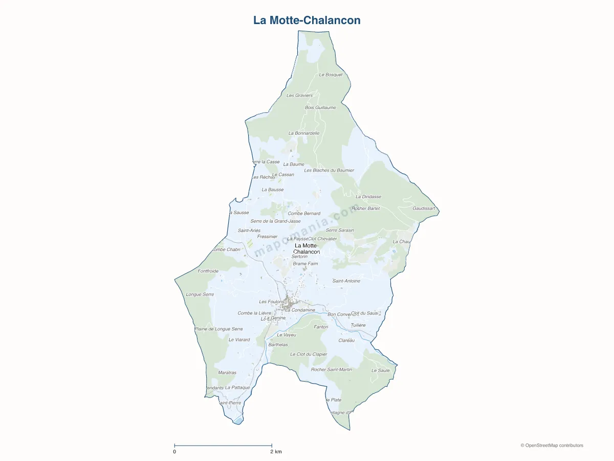 Carte de La Motte-Chalancon à personnaliser