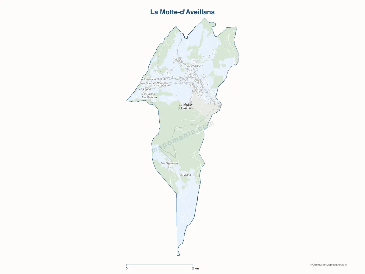 Carte de La Motte-d'Aveillans à personnaliser
