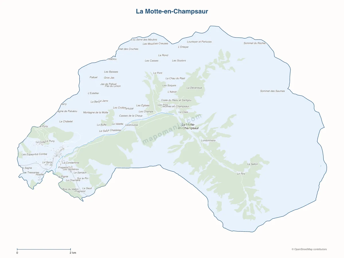 Carte de La Motte-en-Champsaur à personnaliser