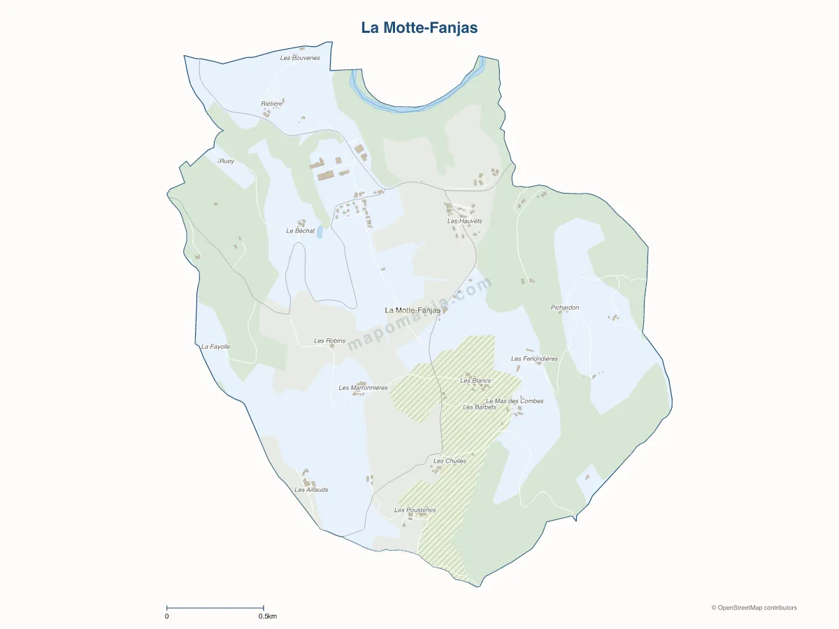 Carte de La Motte-Fanjas à personnaliser